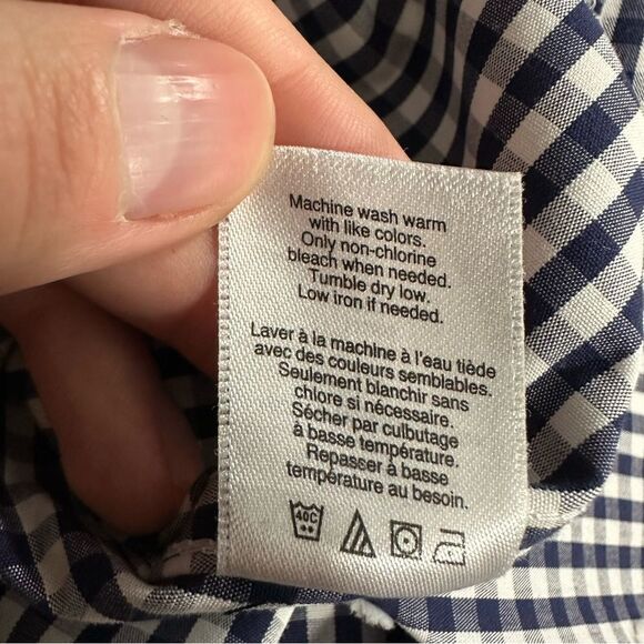 Coldwater Creek Blue White Checkered Picnic Tunic Shirt Size Large - Picture 14 of 14